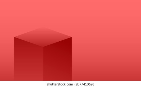 Das quadratische Podium der roten Farbe, Flat Modern Design, isolierter Hintergrund, Vektorgrafik EPS10