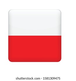 square  Poland flag. Simple vector Poland flag