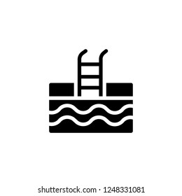 Square pool sign, vector icon in solid/glyph style