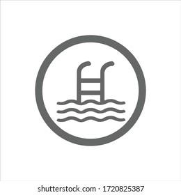 square pool sign vector. swimming pool icon symbol. isolated with white background. illustration design.