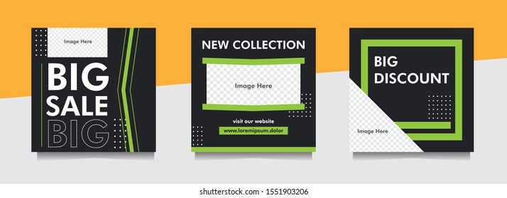 Square post banner template for social media. Modern promotion banner template for sale and discount. Anyone can use this design easily. 