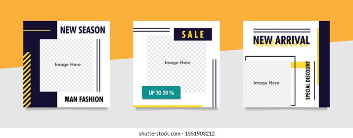 Square post banner template for social media. Modern promotion banner template for sale and discount. Anyone can use this design easily. 