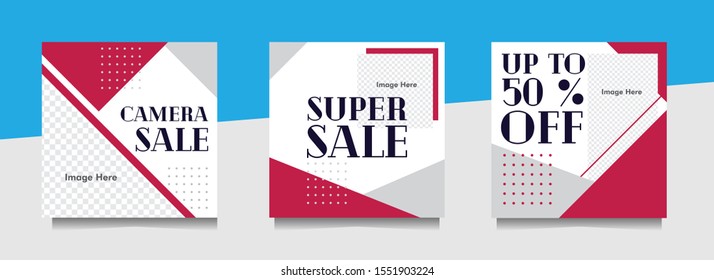 Square post banner template for social media. Modern promotion banner template for sale and discount. Anyone can use this design easily. 
