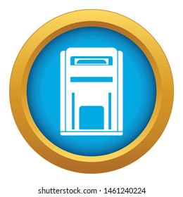 Square post box icon blue vector isolated on white background for any design