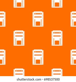 Square post box pattern repeat seamless in orange color for any design. Vector geometric illustration
