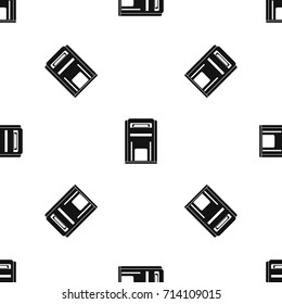 Square post box pattern repeat seamless in black color for any design. Vector geometric illustration
