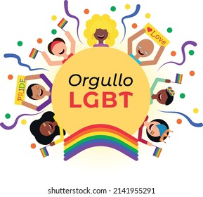 Square post of people celebrating the LGBTQ+ pride month