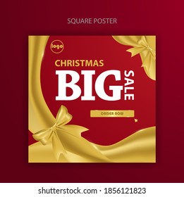 Square poster for christmas big sale with ribbon