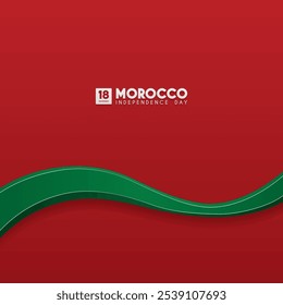Square poster illustration for Morocco independence day celebration with text space