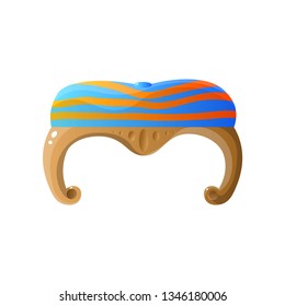 Square pouf with upholstered seat isolated on white background