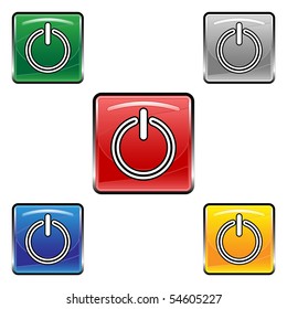 Square power vector buttons
