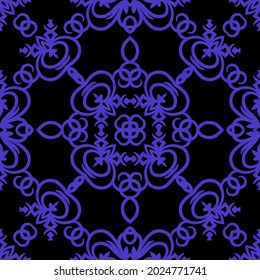 Square print with abstract ornament for textiles. Vector design for scarf, headscarf, bandana, shawl, hijab and more. 