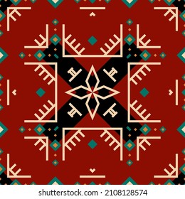 Impresión cuadrada con ornamento geométrico. Diseño para pañuelos, chales, mantas, pareo, hijab, pañoleta y otros textiles. 