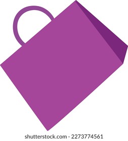 bolsa cuadrada morada de compras bolsa icono de moda logotipo de mercado