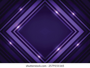 Square purple light line tech pattern background. vector illustration 