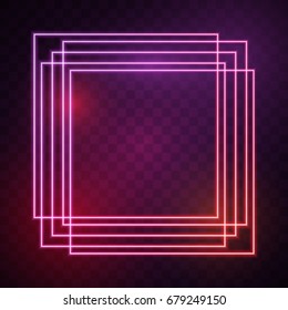 Square Purple line glow