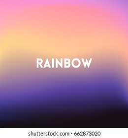 square purple pink blurred background - sunset colors With love quote - rainbow