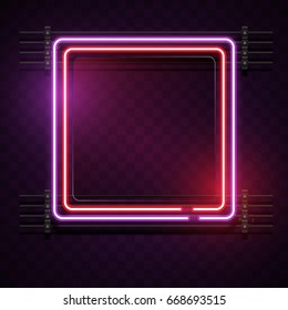 Square Purple And Red Neon Light 