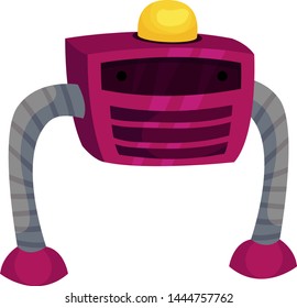Square purple robot. Vector illustration on white background.