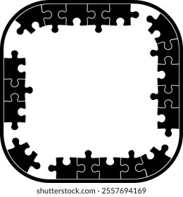 square puzzle frame without background