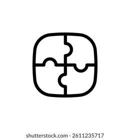 Square puzzle icon. Perfect for representing teamwork, problem solving, strategy, and integration concepts