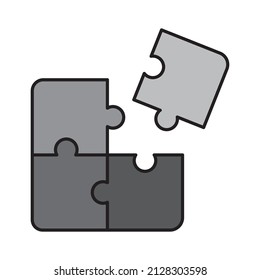 rompecabezas cuadrado. Plantilla de diseño infográfico. Concepto de marketing. Concepto de plan de negocios. Ilustración vectorial. imagen de stock. 