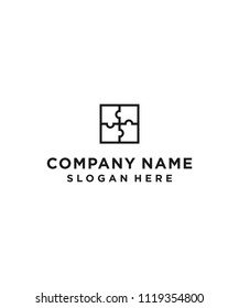 square puzzle logo design vector illustration template