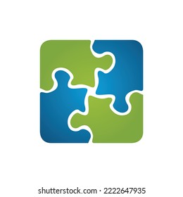 Square Puzzle Logo Icon Template