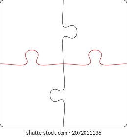 Square puzzle, marking in vector format for cutting on a plotter