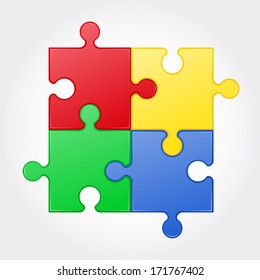 square puzzle vector illustration isolated on white background
