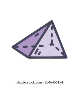square pyramid color vector doodle simple icon