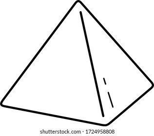 Icono de pirámide cuadrada en contorno