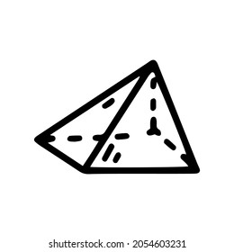 square pyramid line vector doodle simple icon