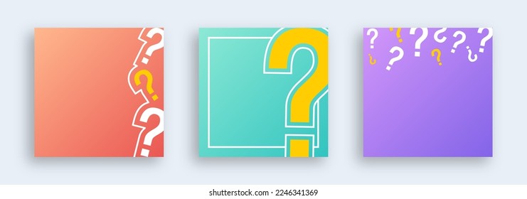 Square question mark background with text space. Quiz symbol.