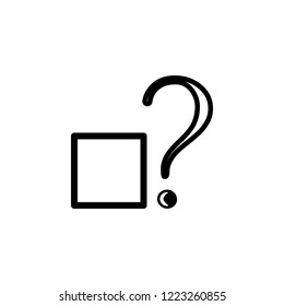 Square and question mark icon. Element of Problem solving. Premium quality graphic design. Signs and symbols collection icon for websites, web design, mobile app on white background