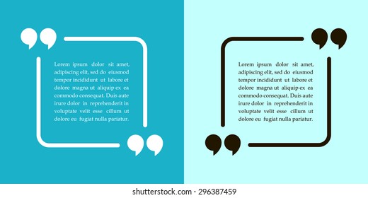 Square quotation  text bubble. Quote sign icon. Vector illustration. 