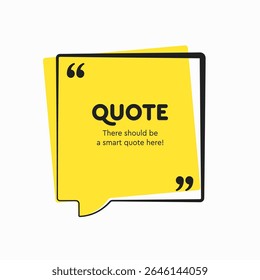 Square quote frame blank. Space for message, citation, aphorism, motivation. Empty frame for information messages. Template quotes for wisdom. Background for text, speech bubble in quotes