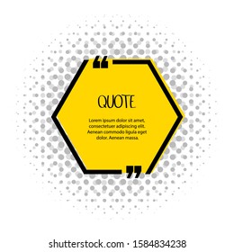 Square quote text bubble. Comas, note, message and comment. Vector illustration.