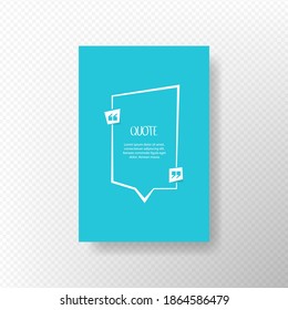 Square quote text bubble. Vector illustration.