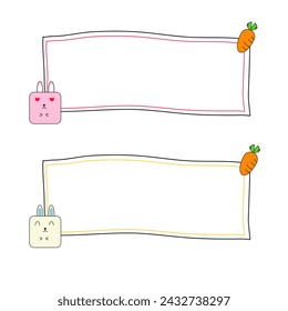Square Rabbit and carrot text box