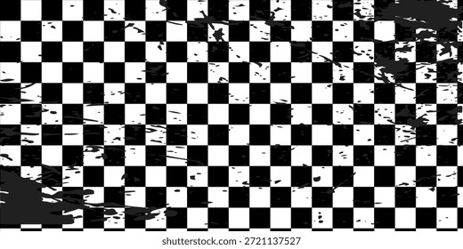 Patrón cuadrado de tablero de ajedrez de carreras. marco rectangular a cuadros blanco y negro. Patrón geométrico de tablero de ajedrez. Patrón de tablero de ajedrez de rally. 