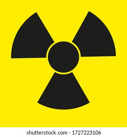 square radiation sign on yellow background