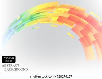 square rainbow curve pattern vector background