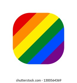 Square rainbow pride flag LGBT movement. This vector illustration a graphic element for design.