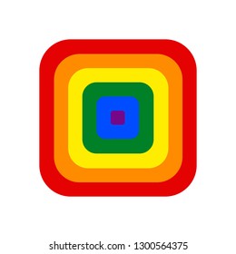 Square rainbow pride flag LGBT movement. This vector illustration a graphic element for design.