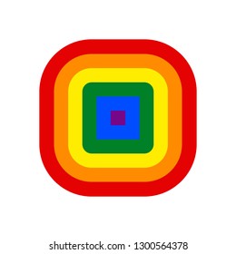 Square rainbow pride flag LGBT movement. This vector illustration a graphic element for design.