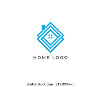 Square Real Estate Home Logo Concept sign icon symbol Design Line Art Style. Realtor, Mortgage Logotype. Vector illustration logo template