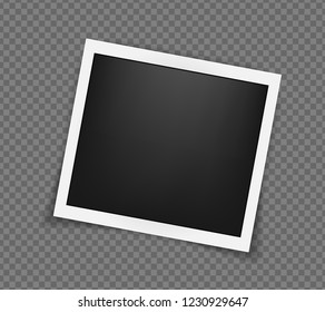 Square realistic frame template with shadows isolated on transparent background. vector illustration