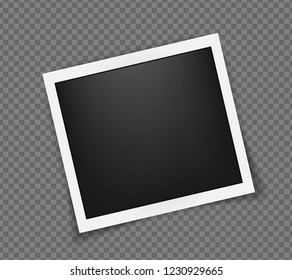 Square realistic frame template with shadows isolated on transparent background. vector illustration