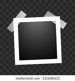 Square realistic frame template with shadows isolated on transparent background. vector illustration